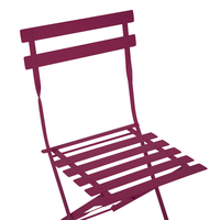 Set da Esterno 3 pezzi Tavolino e 2 Sedile Pieghevoli in Metallo Bordeaux