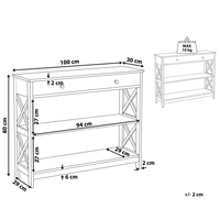 Console credenza Bianca 80 x 100 x 30 cm credenza 1 Cassetto 2 Ripiani Country