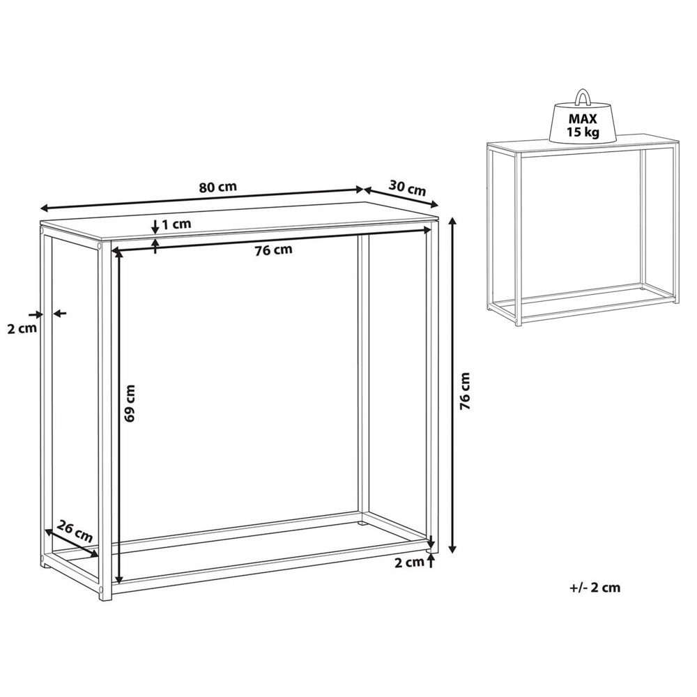Consolle Piano In Legno Scuro Base In Metallo Nero Industriale Moderno Soggiorno Camera Da Letto Corridoio