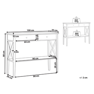 Consolle Nero 2 Cassetti Mobili Ingresso Design stile Retrò