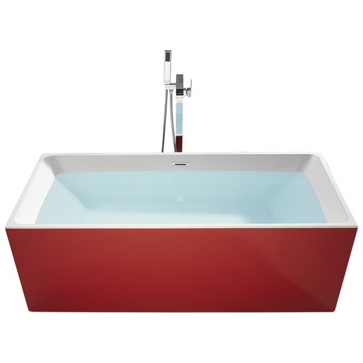 Vasca da Bagno Freestanding Acrilico Rosso Sistema Anti Straripamento