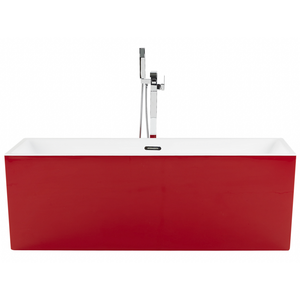 Vasca da Bagno Freestanding Acrilico Rosso Sistema Anti Straripamento
