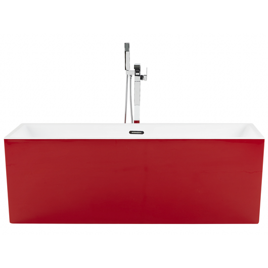 Vasca da Bagno Freestanding Acrilico Rosso Sistema Anti Straripamento