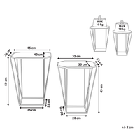 Set di 2 Tavolini in Metallo Base dorato Vetro Specchio Round Top Decorativo Glam