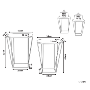 Set di 2 Tavolini in Metallo Base dorato Vetro Specchio Round Top Decorativo Glam