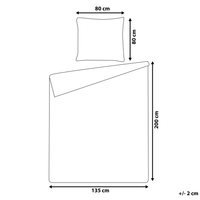 Set di biancheria da letto 135 x 200 cm in cotone a tinta unita blu