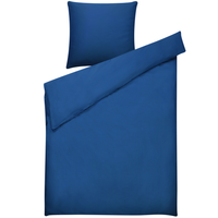 Set di biancheria da letto 135 x 200 cm in cotone a tinta unita blu