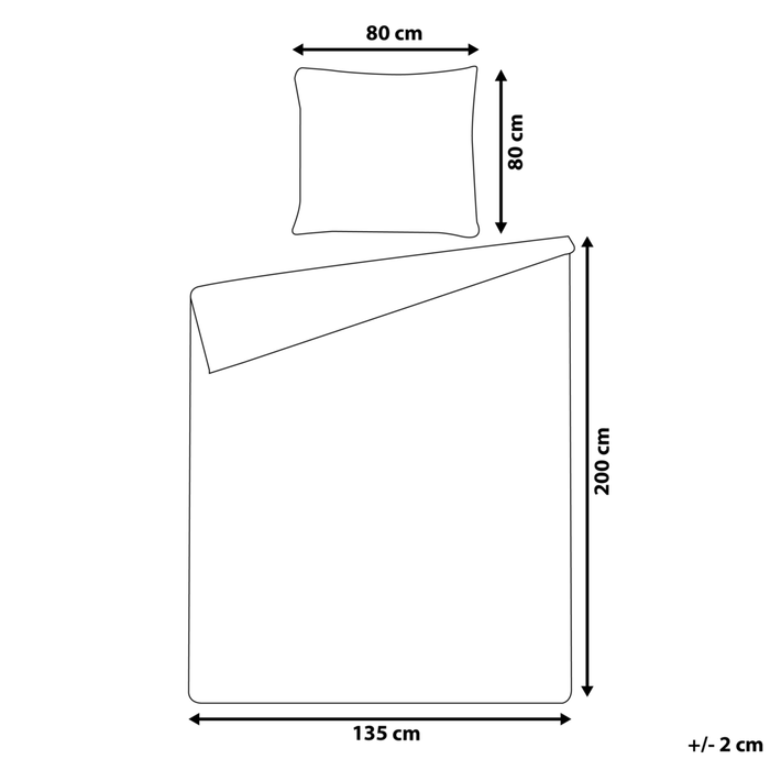 Set di biancheria da letto 135 x 200 cm in cotone a tinta unita rosa