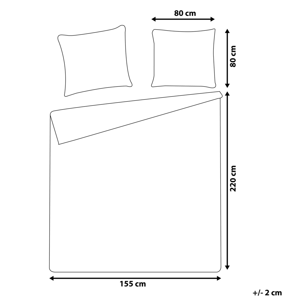 Set di biancheria da letto 155 x 200 cm in cotone a tinta unita rosa