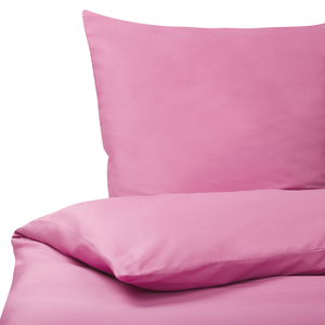 Set di biancheria da letto 155 x 200 cm in cotone a tinta unita rosa