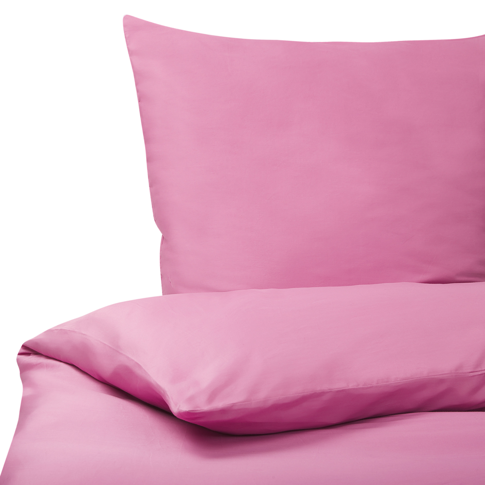 Set di biancheria da letto 200 x 220 cm in cotone a tinta unita rosa