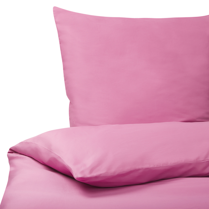 Set di biancheria da letto 200 x 220 cm in cotone a tinta unita rosa