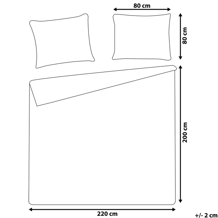 Set di biancheria da letto 200 x 220 cm in cotone a tinta unita rosa