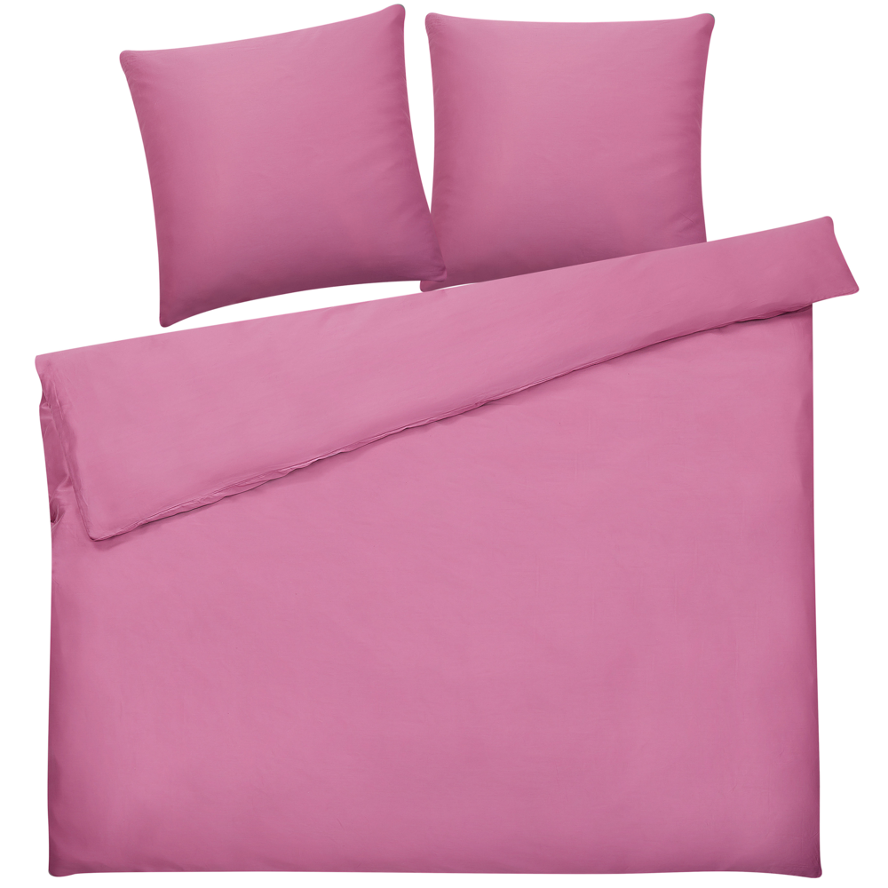 Set di biancheria da letto 200 x 220 cm in cotone a tinta unita rosa