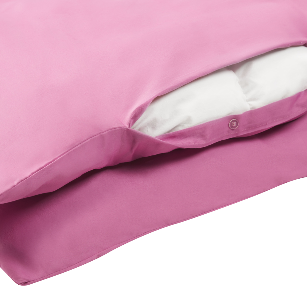 Set di biancheria da letto 200 x 220 cm in cotone a tinta unita rosa