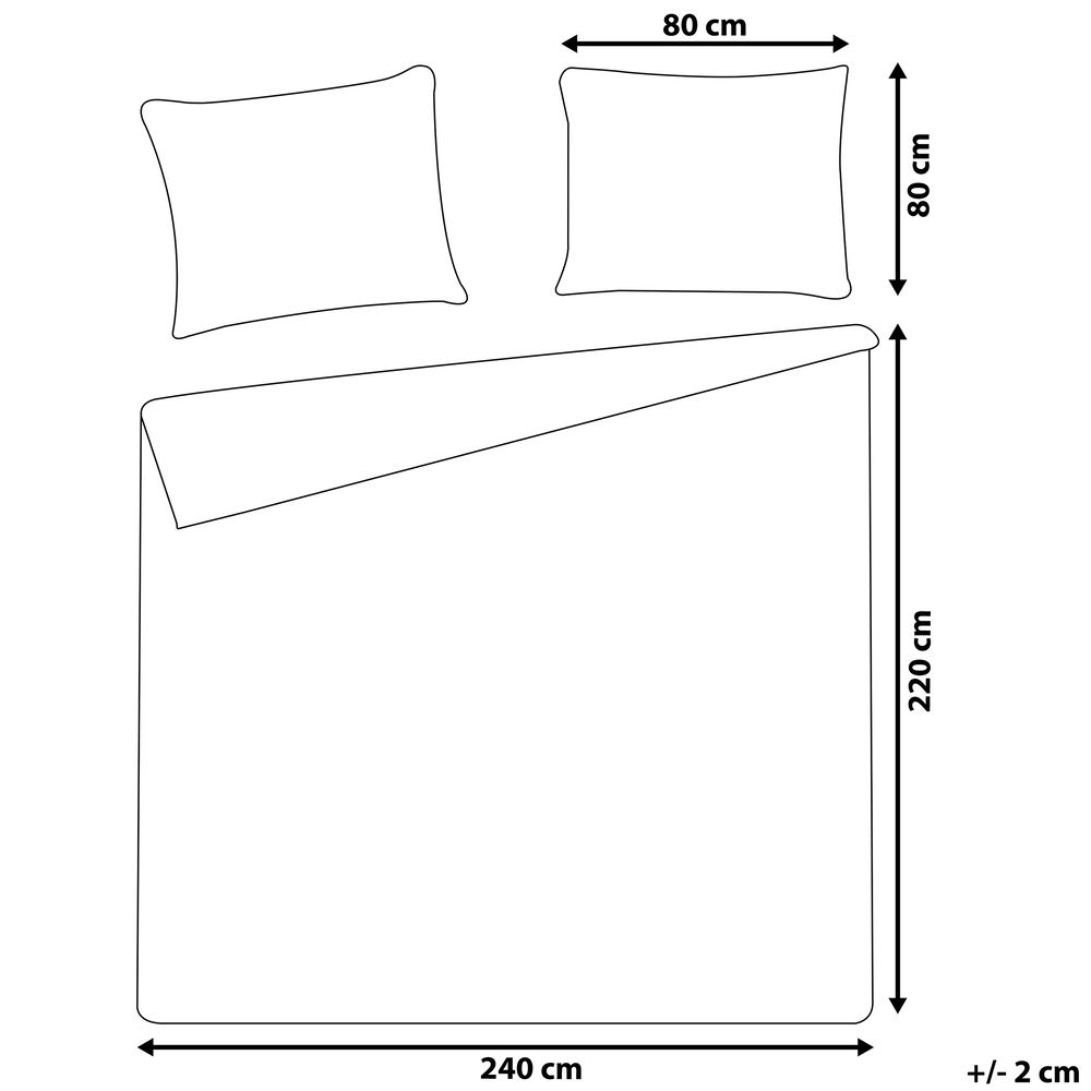 Set di biancheria da letto 220 x 240 cm in cotone a tinta unita rosa