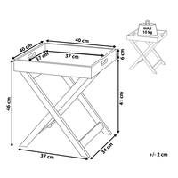 Tavolino da caffè Vassoio rimovibile pieghevole in legno grigio dal design scandinavo