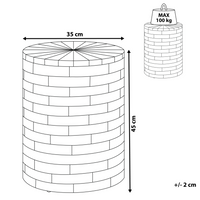 Comodino con cilindrico in stile rustico in legno di teak moderno