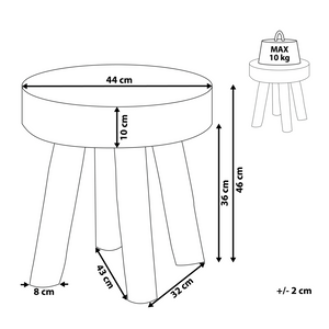 Tavolino in legno chiaro teak con poggiapiedi in alghe stile rustico grezzo