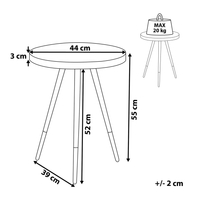 Tavolino da Salotto con Treppiede Base dorato Effetto Marmo Bianco