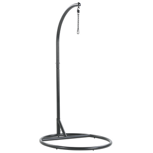 Poltrona Sospesa con Cesta in Corda di Poliestere Beige per Interno ed Esterno Boho