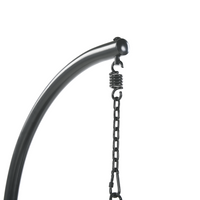 Poltrona Sospesa con Cesta in Corda di Poliestere Beige per Interno ed Esterno Boho