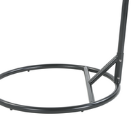 Poltrona Sospesa con Cesta in Corda di Poliestere Beige per Interno ed Esterno Boho