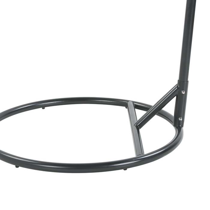 Poltrona Sospesa con Cesta in Corda di Poliestere Beige per Interno ed Esterno Boho