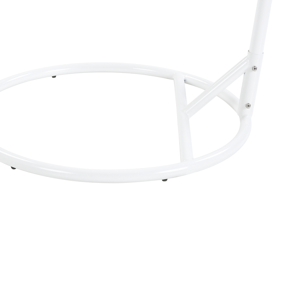 Poltrona Sospesa con Cesta in Corda di Poliestere Beige per Interno ed Esterno Boho