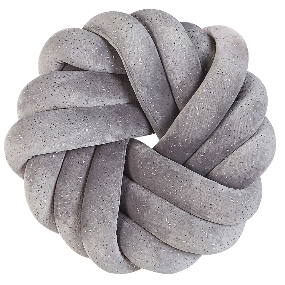 Morbido Cuscino decorativo a Forma di Nodo Grigio 30 x 30 cm camera da letto soggiorno