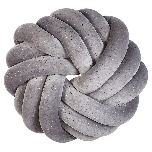 Morbido Cuscino decorativo a Forma di Nodo Grigio 30 x 30 cm camera da letto soggiorno
