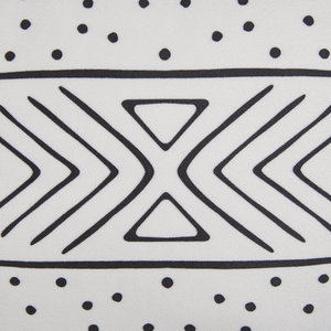 Set di 2 cuscini motivo geometrico nappe 45 x 45cm bianco e nero