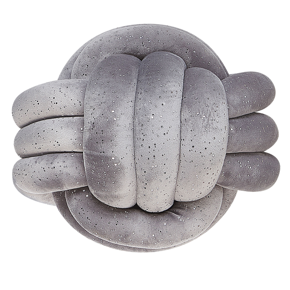 Morbido Cuscino a Forma di Nodo Decorazione Soggiorno 30 x 30 cm Grigio