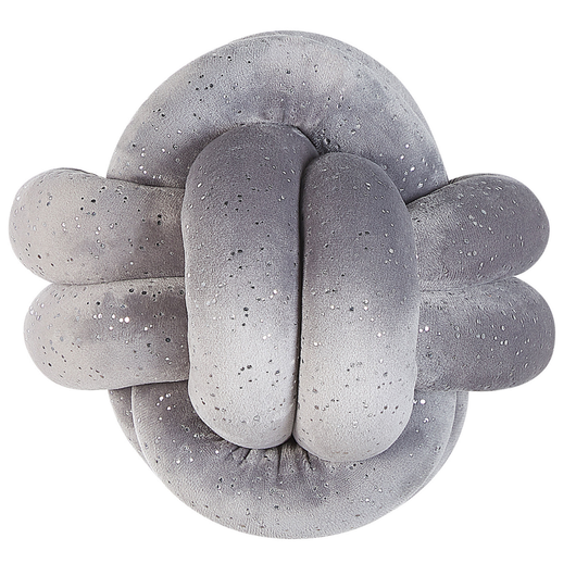 Morbido Cuscino a Forma di Nodo Decorazione Soggiorno 30 x 30 cm Grigio
