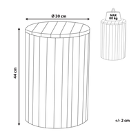 Comodino in Legno Chiaro con Teak Bianco 30 x 30 x 44 cm Poggiapiedi Rustico