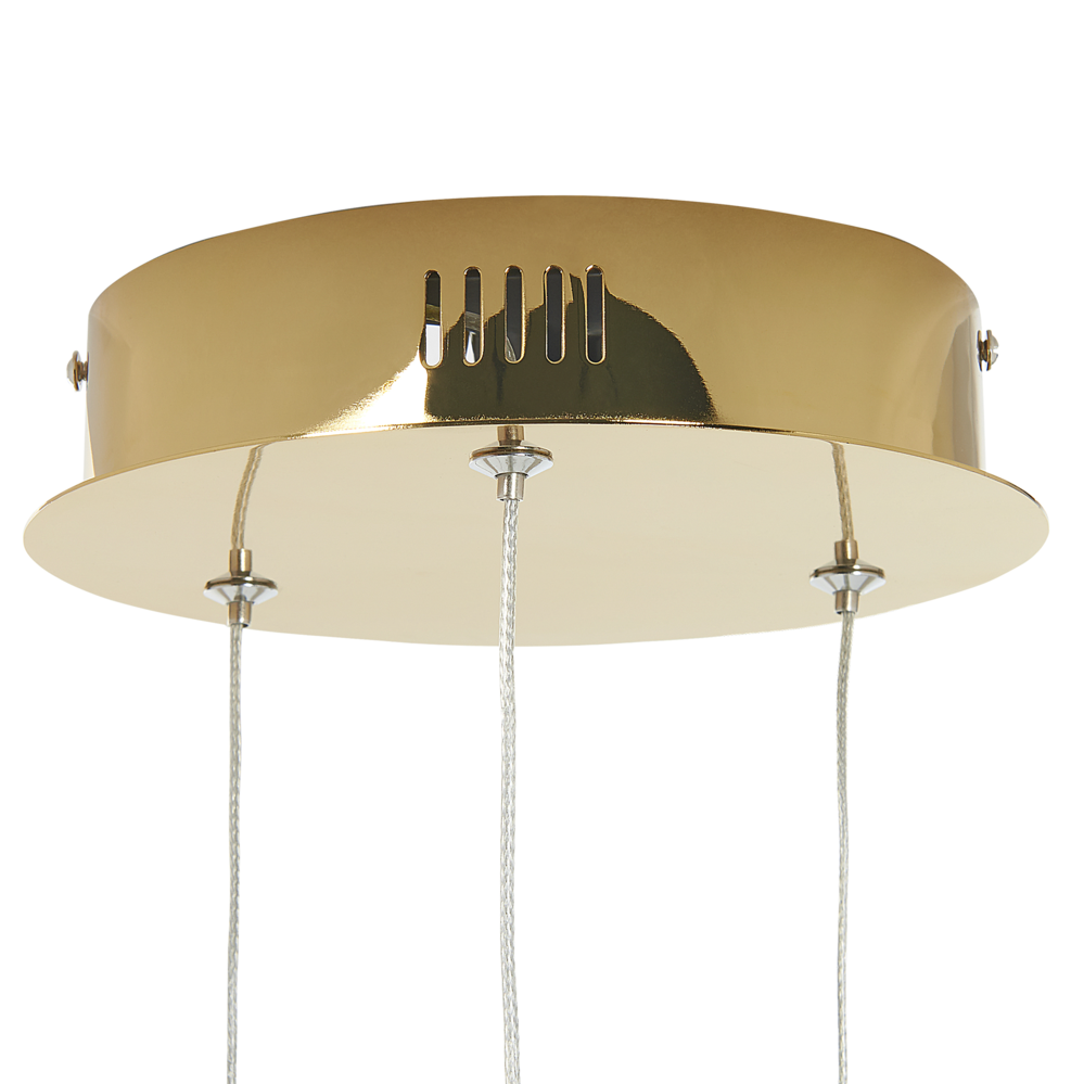 Moderna Lampada a Sospensione Illuminazione Integrata LED Anelli Lampada a Sospensione Rotonda in Metallo dorato