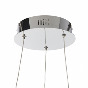 Moderna Lampada a Sospensione Illuminazione LED Integrata Anello Rotondo ø 40 cm Argento