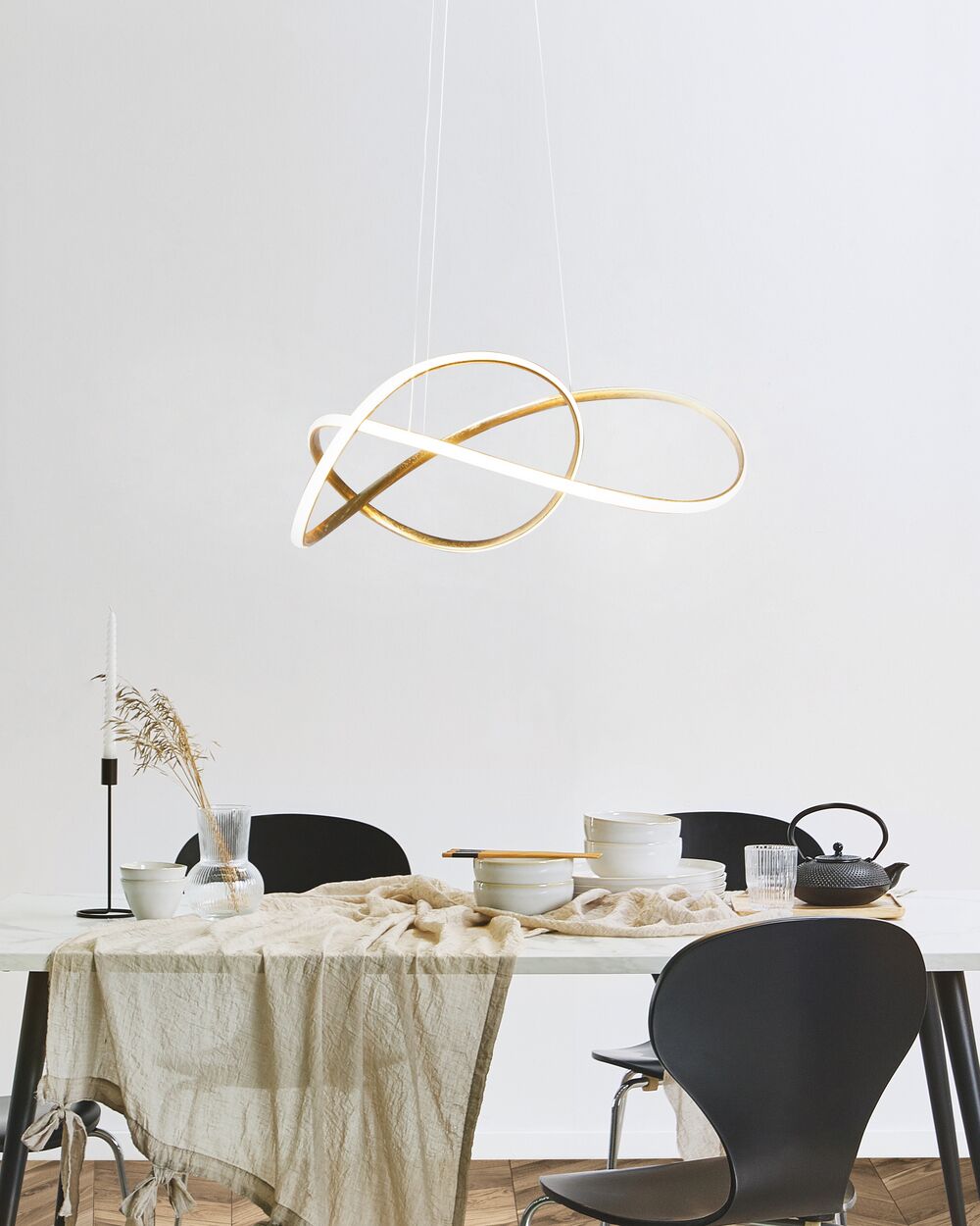 Moderna Lampada a Sospensione Illuminazione Integrata Luce LED Novità Nodo Forma Oro