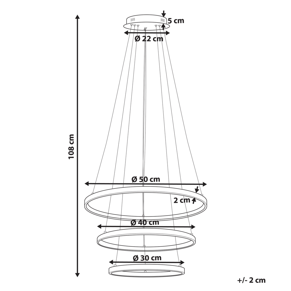 Lampada a Sospensione Moderna Illuminazione Integrata LED 3 Anelli Tondi Nero
