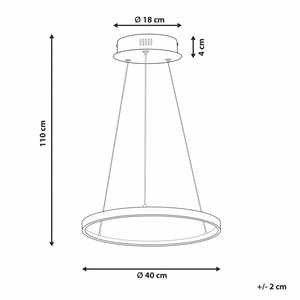 Moderna Lampada a Sospensione Illuminazione LED Integrata Anello Rotondo ø 40 cm Argento