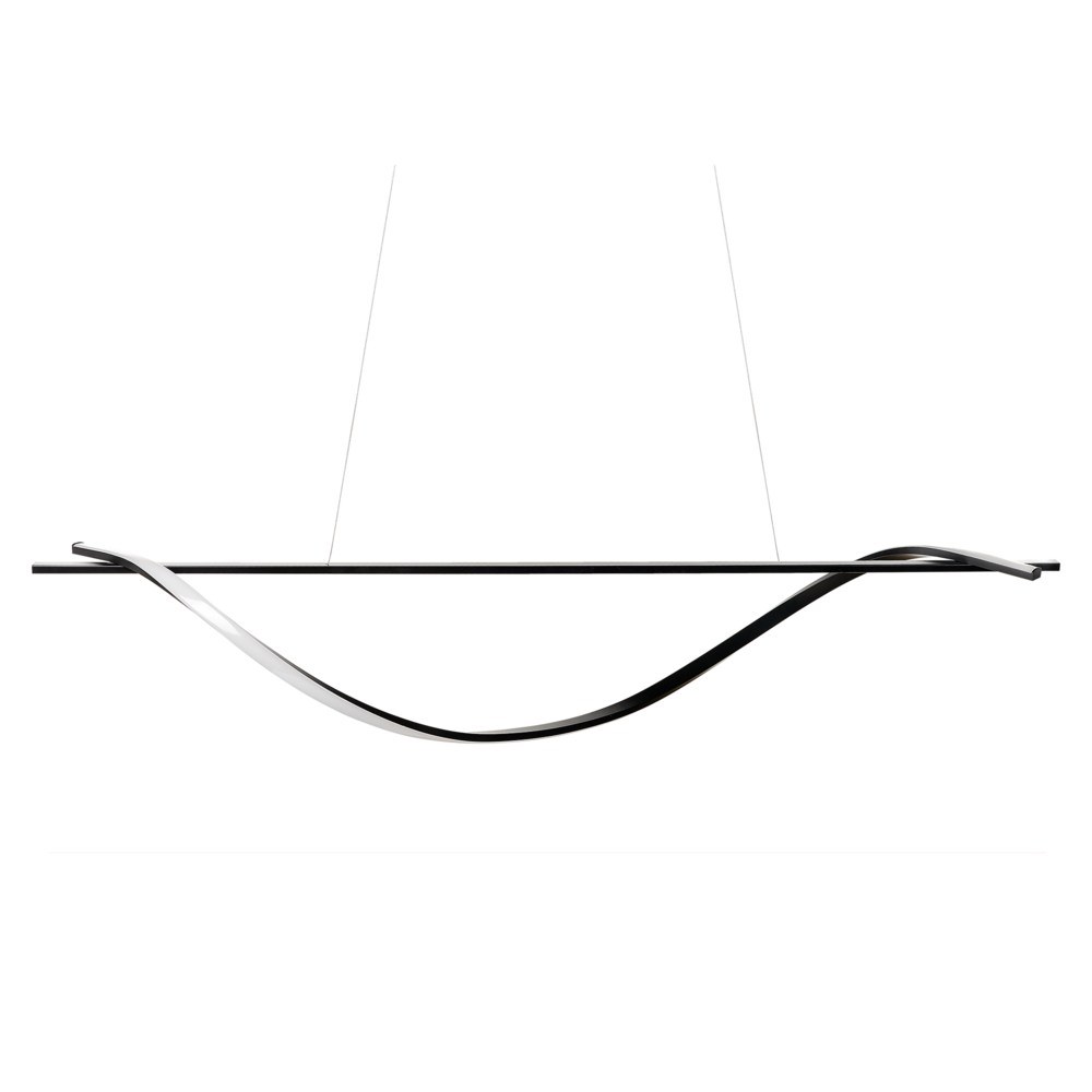 Lampada a Sospensione Moderna Integrata a Luce LED a Forma di Spirale in Metallo Nero