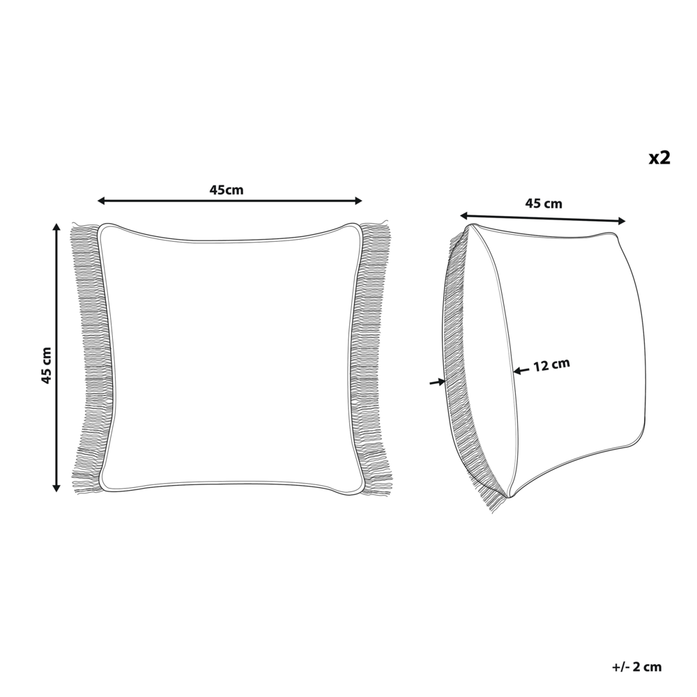 Set di 2 cuscini decorativi beige motivo geometrico 45 x 45 cm moderno boho Decor Accessori