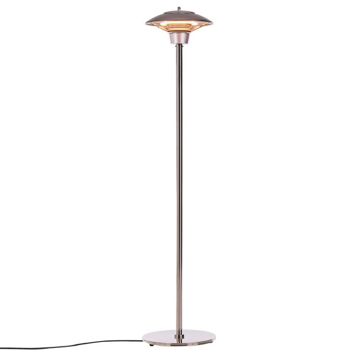 Stufa elettrica a fungo da giardino in alluminio color argento