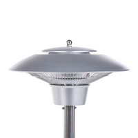 Stufa elettrica a fungo da giardino in alluminio color argento