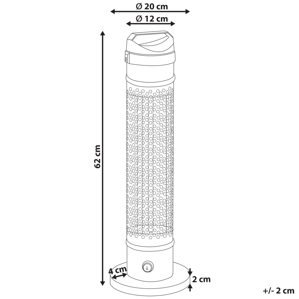 Stufa elettrica da esterno colore nero 1000 W freestanding portatile esterno giardino patio