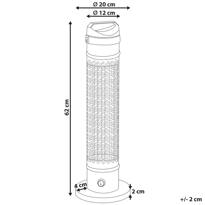 Stufa elettrica da esterno colore nero 1000 W freestanding portatile esterno giardino patio