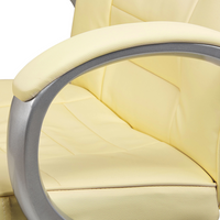 Poltrona da ufficio massaggiante riscaldata con seduta in pelle sintetica beige