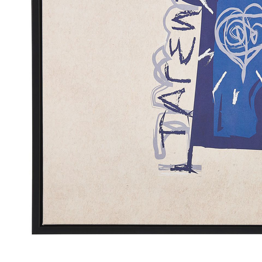 Quadro su tela con cornice motivo astratto stile vintage 63 x 93 cm di colore beige