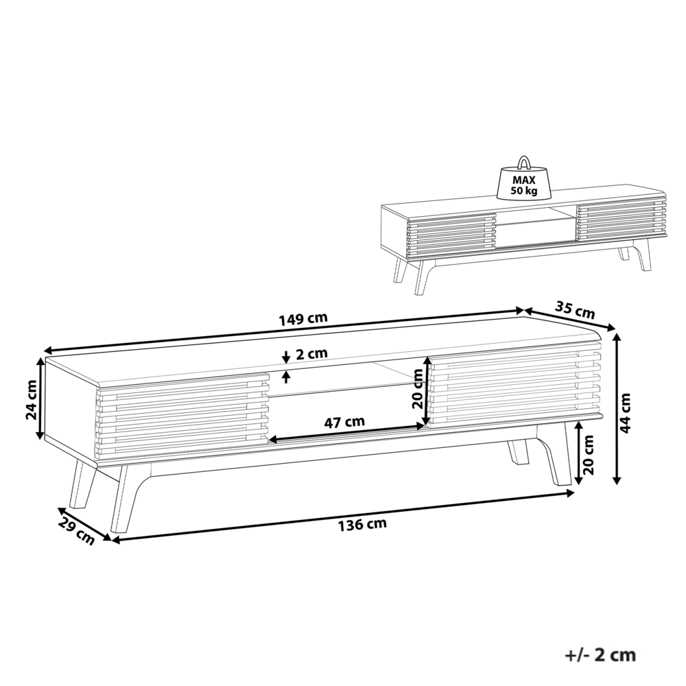 Mobile TV Scaffale in legno scuro supporto televisione Armadio passacavi Moderno