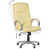 Poltrona da ufficio massaggiante riscaldata con seduta in pelle sintetica beige